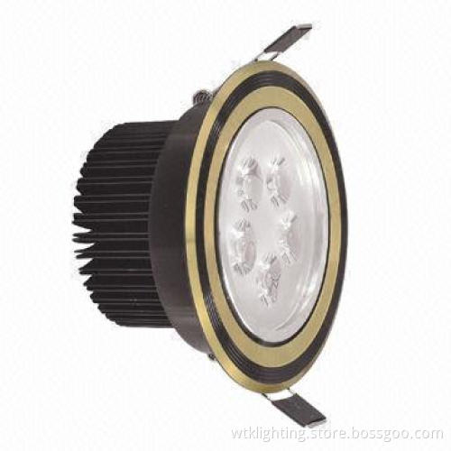 5W Superior LED Ceiling/Downlight with Black and Golden Edge, Aluminum Material